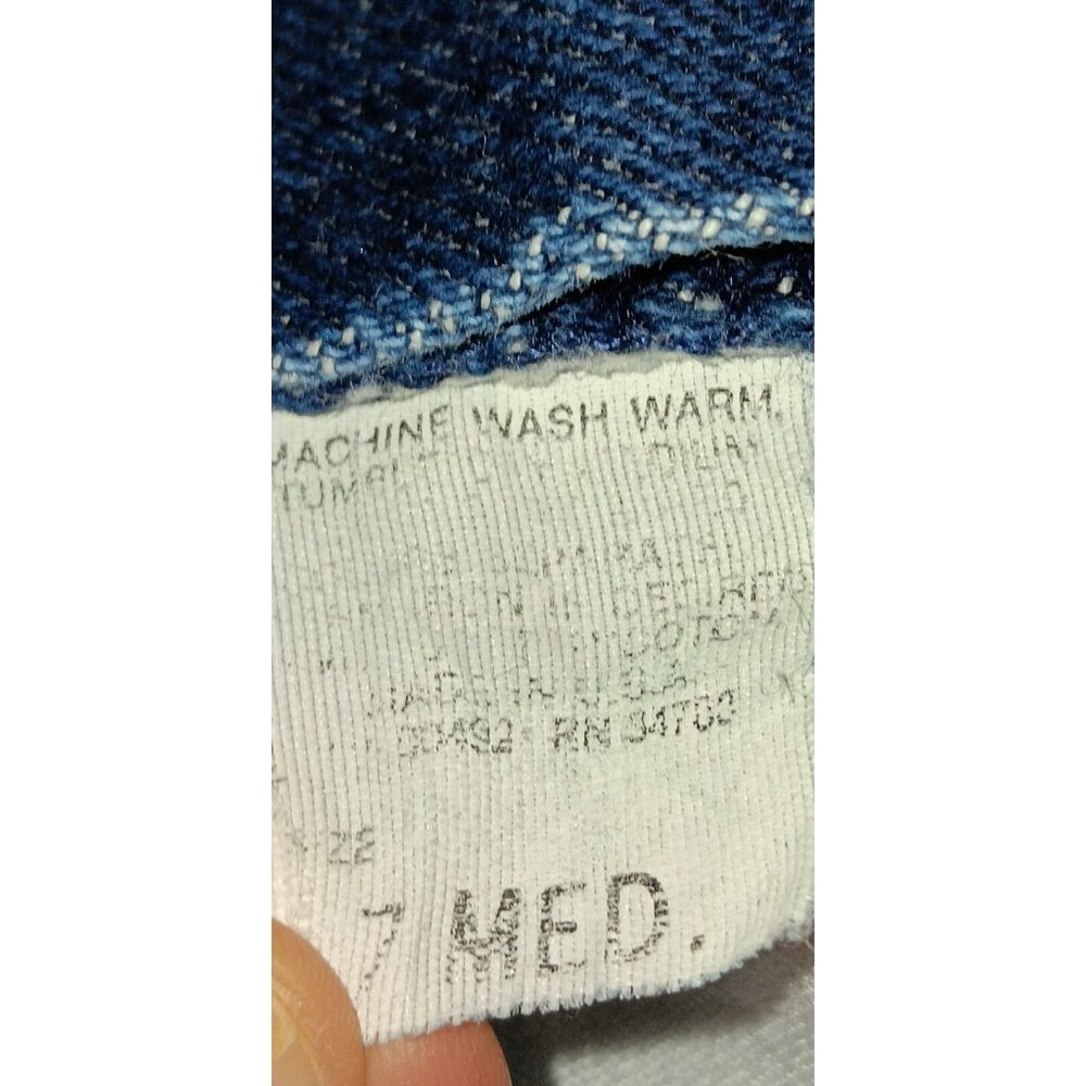 Vintage Lee High Rise Mom Jeans 80s Juniors 7 Dark Blue Stone Wash Tapered Leg - Picture 6 of 6
